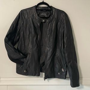 Black Faux Leather Moto Jacket